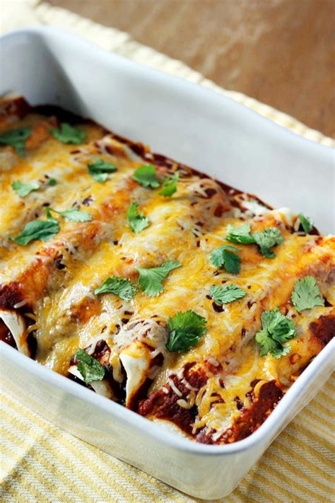 Black Bean Spinach And Corn Enchiladas Recipe Quick Vegetarian