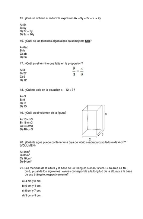 Prueba Diagnostico 2 Octavo Basico Con Solucion Matematica Profe Social