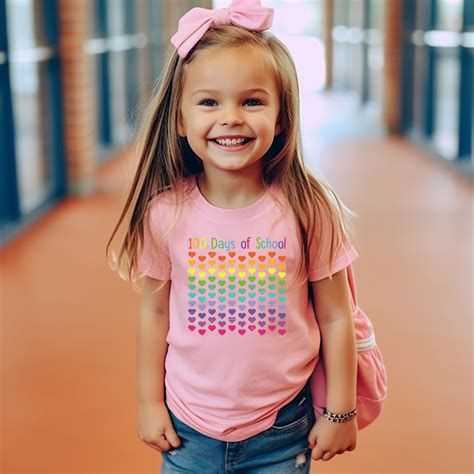 100 Days Of School Shirt 100th Day Of School 100 Days Of Hearts Shirt