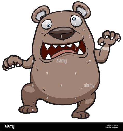 Ilustraci N Vectorial Dibujos Animados Oso Enojado Vector De Stock