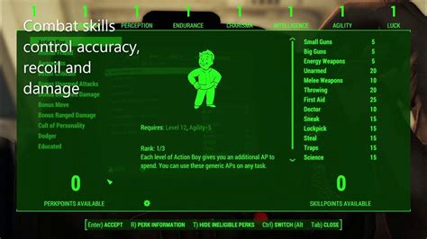 Fallout 1 Remake Mod Skills Overview Youtube
