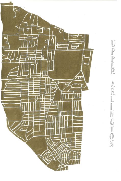 Upper Arlington Columbus Ohio Hand Painted Map Print Etsy