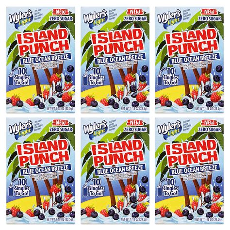 Buy Wylers Light Island Punch Blue Ocean Breeze Bulk 6 Pack 60