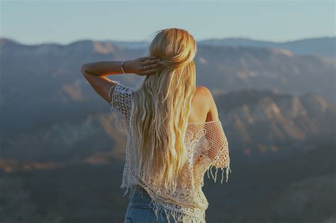 Wallpaper Sunlight Women Blonde Sunset Sea Long Hair Water