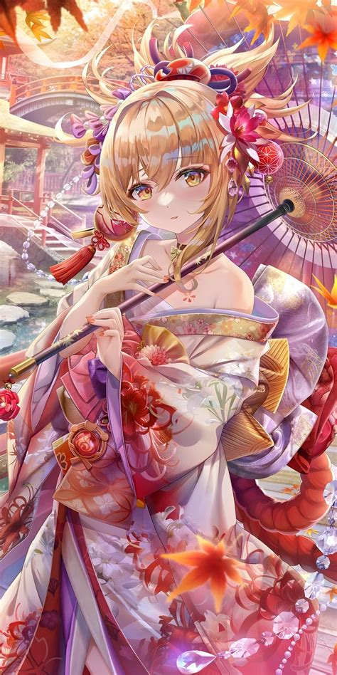 Kimono Yoimiya [genshin] 2400x4800 R Animewallpaper