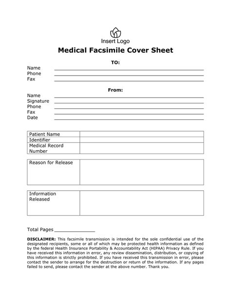 Professional Medical Fax Cover Sheet