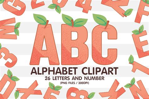 Peach Alphabet Clipart Png Graphic By Goodscute · Creative Fabrica