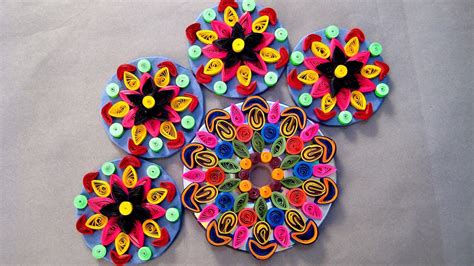 How To Make Rangoli A Ravishing Rangoli Design By Paper Quilling Craft Youtube