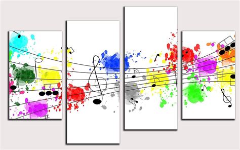 Colorful Graffiti Music Notes Print Poster Canvas Wall Art Home Decor ...