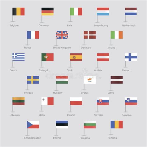 Libro De Colorear De Las Banderas De Países De Ue Ilustración Del Vector Ilustración De