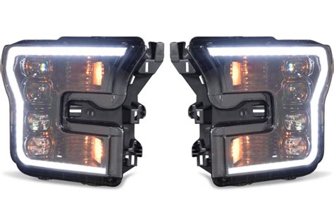 2015 2017 F150 Raptor Morimoto XB LED Headlights White Outline LF502