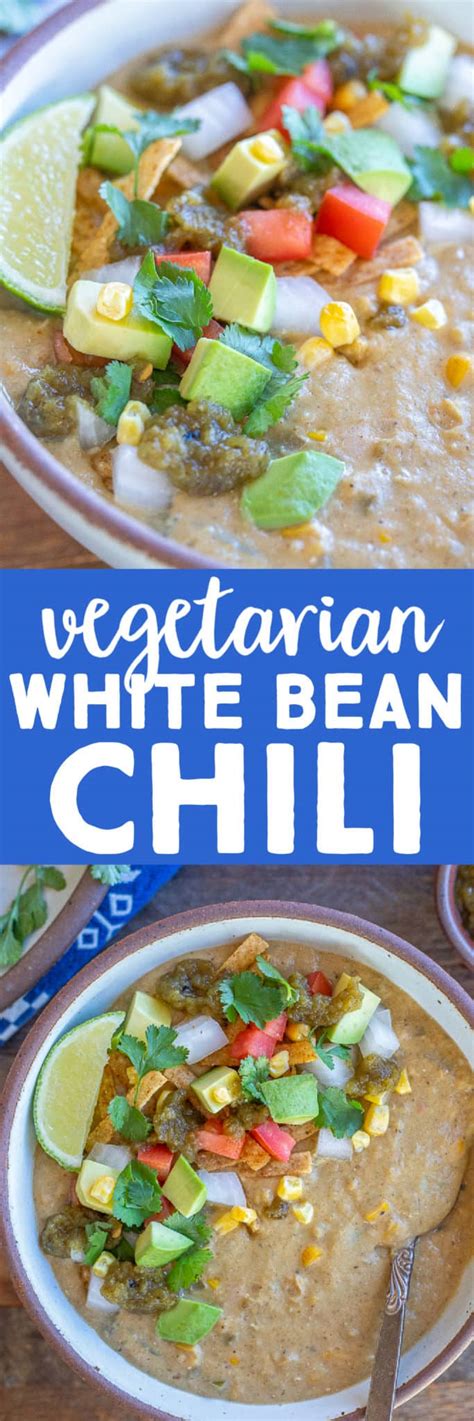 Creamy Vegetarian White Bean Chili She Likes Food