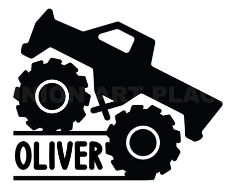 Monster Truck Name Frame Svg Truck Svg Clipart Image Cricut Etsy