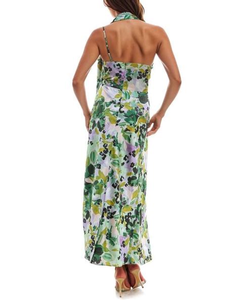 Socialite Floral Halter Neck Maxi Dress In Green Lyst