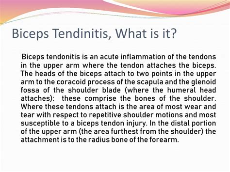 Ppt Exercises To Relieve Bicep Tendonitis Tebby Clinic Powerpoint