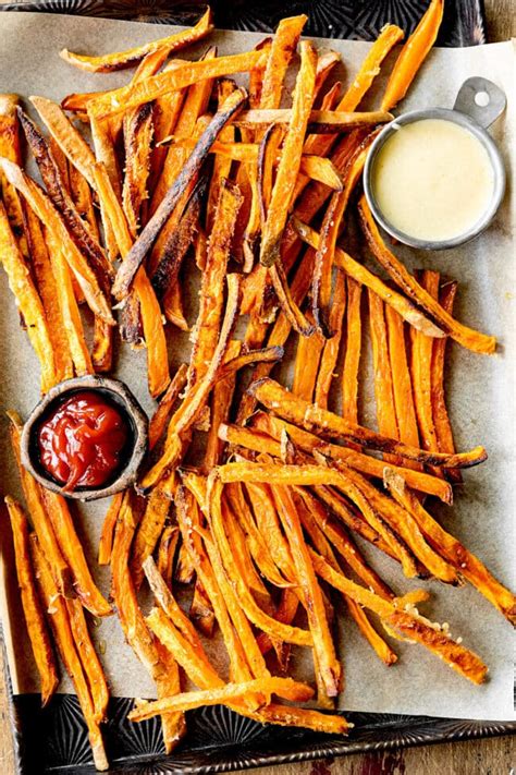 Baked Sweet Potato Fries Crispy Two Peas And Their Pod