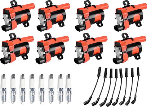 Amazon ENA Set Of 8 Red Round Ignition Coil Pack With 8 Spark Plug