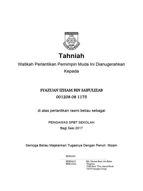 Tahniah Pdf