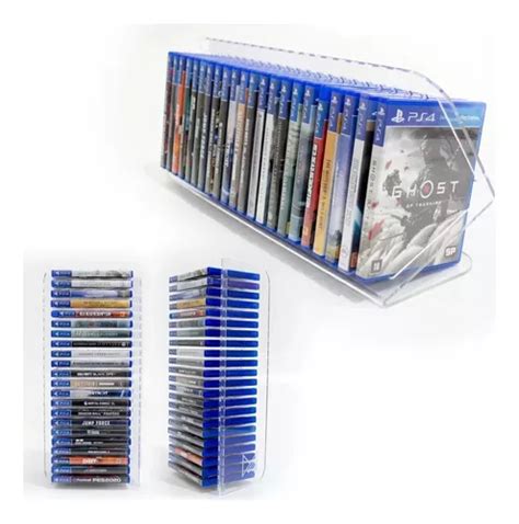 Suporte Porta 24 Jogos Ps3 Ps4 Ps5 Xbox Blu ray Acrílico