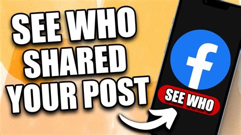 How To See Who Shared Your Post On Facebook Youtube