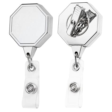 Bh848ch Chrome Jumbo Octagon Badge Reel Devara