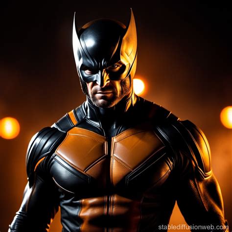 Wolverine in Black and Orange Costume with Enhanced Orange | Stable ...