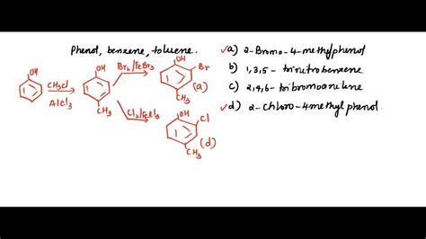 Solved Starting With Either Benzene Phenol Or Toluene How Would You