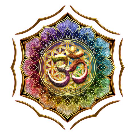 ૐ Om ૐ ૐ Aum ૐ Flower Of Life Lotus Om Mandala By Lilyas Flower Of