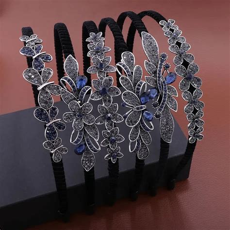 7 Styles Non Slip Gem Baroque Headbands For Women Girl Diamond