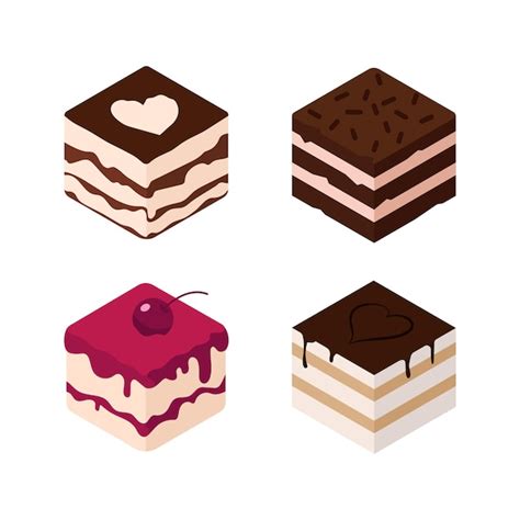 Premium Vector Isometric Cakes