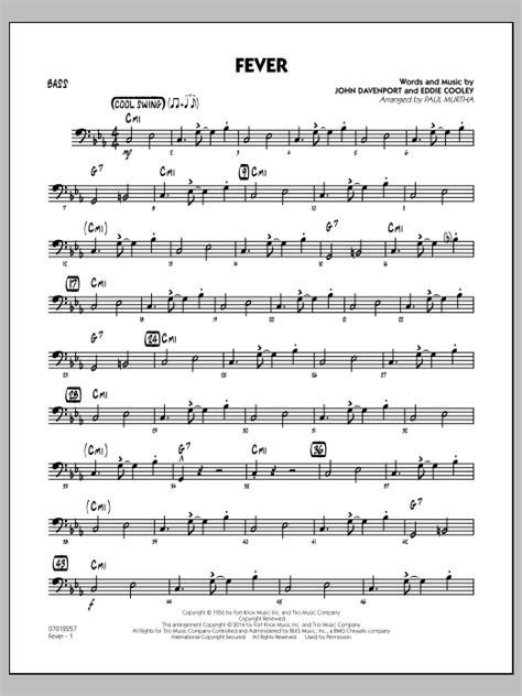 Fever Bass By Paul Murtha Sheet Music For Jazz Ensemble At Sheet