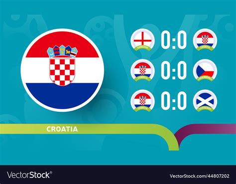 Croatia National Team Schedule Matches Royalty Free Vector