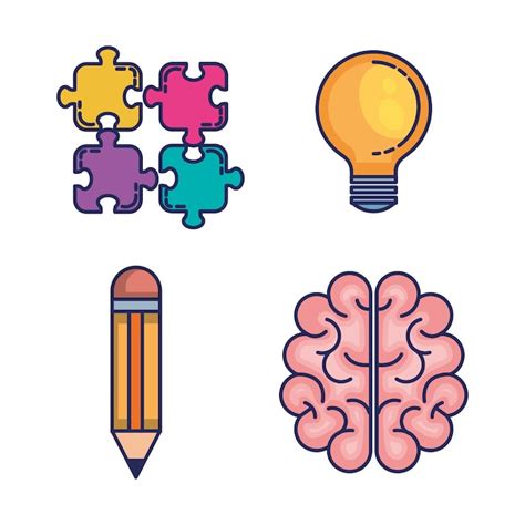 Premium Vector Brain Storming Set Icons