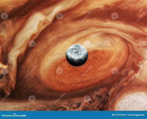 Jupiter With Satellite Europa Stock Photo - Image: 21374730