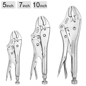 MAXPOWER 5 PCS Locking Pliers Set Long Nose Locking Pliers 9 Inch And