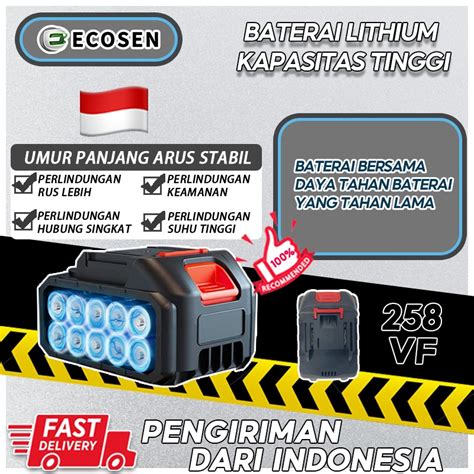 Jual ECOSEN New Baterai Litium 98VF 198VF 199VF Li Ion Batrai Bor