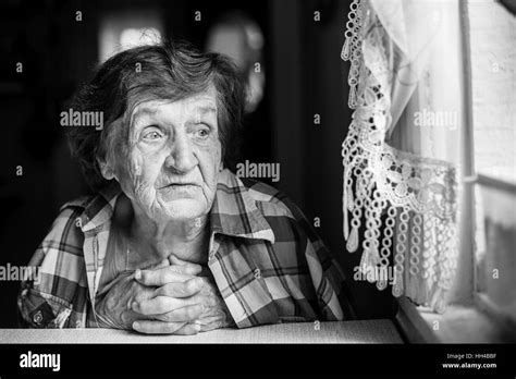 Older Woman Serious Face Black And White Stock Photos And Images Alamy