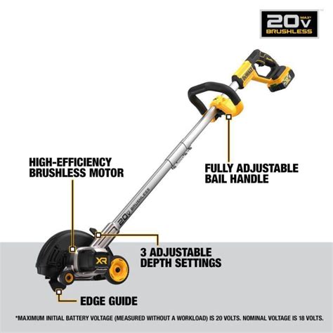 Dewalt Dced400m1 20v Cordless Battery Powered Lawn Edger Kit With 1 4ah Battery And Charger