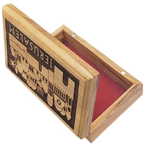 Engraved Jewish Jerusalem Wooden Box Made In Israel