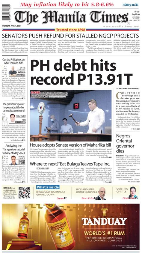 The Manila Times Front Page June 1 2023 The Manila Times