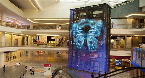 Building Walls Glass Curtain Wall Transparent LED Video Hologram Screen