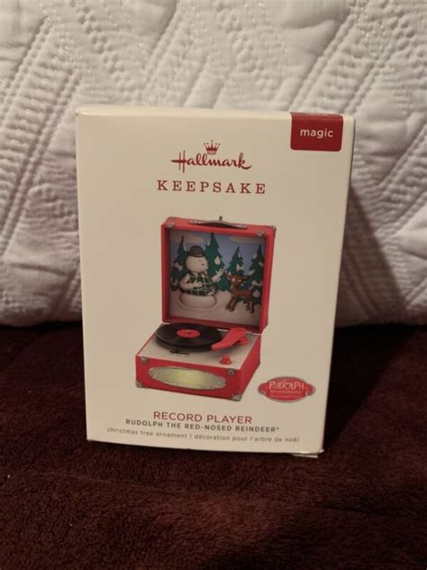 NEW 2018 Hallmark Rudolph Red Nosed Reindeer RECORD PLAYER Ornament W