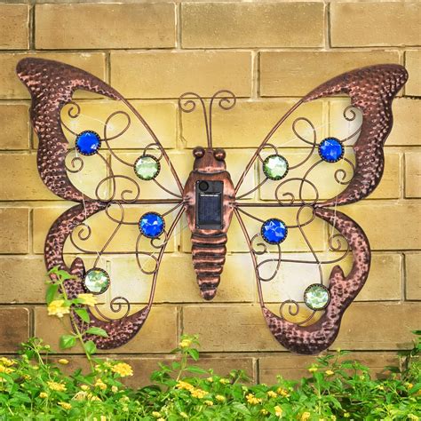 Globrite Metal Butterfly Wall Art Light Butterfly Garden Ornaments