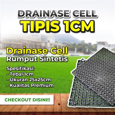 Jual Drainase Cell Tipis Untuk Rumput Sintetis Ukuran 25 X 25 Cm Tebal