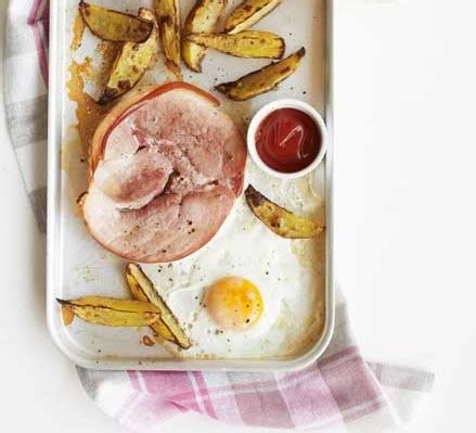 All-in-one gammon, egg & chips recipe | BBC Good Food