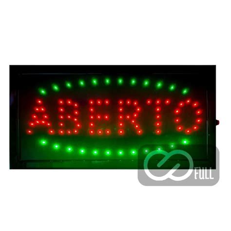 Painel Placa Letreiro Led Luminoso ABERTO110v Lelong Shopee Brasil