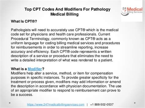 Top Cpt Codes And Modifiers For Pathology Medical Billing Ppt