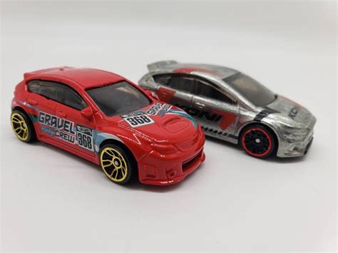 Hot Wheels Subaru Wrx Sti And Ford Focus Rs Miniature Scale Toy Car Etsy