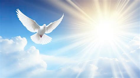 Premium Ai Image Spirit Of God Background Banner Panorama White Dove