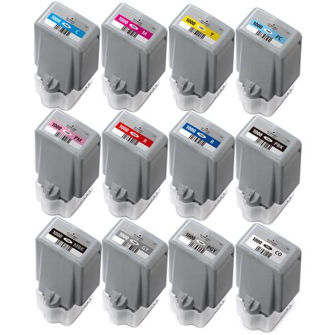 Canon PFI 1000 Inkjet Bundle Pack 12 Cartridges Compatible